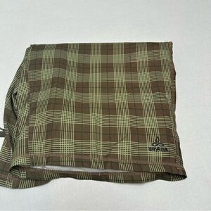Prana Polyester Blend Green & Brown Plaid Board Swim Shorts‎ size 36
